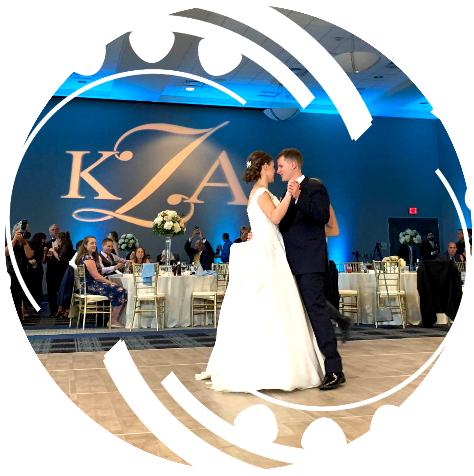 Elegant wedding reception with Fredo Productions lighting
